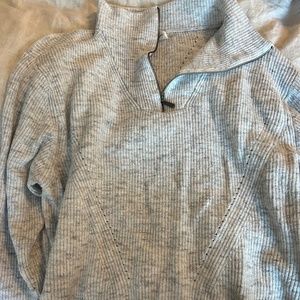 Light gray quarter zip sweater